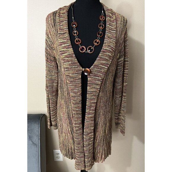 krazy kat Sweaters - Krazy Kat Brown Gold One Button Cardigan Sweater XXL